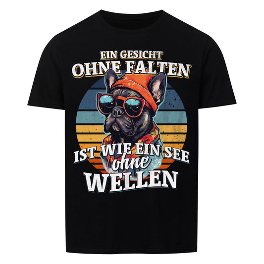 Lustiges Shirt Schwarz Mops mit Falten Geschenkidee www.shirtjux.de